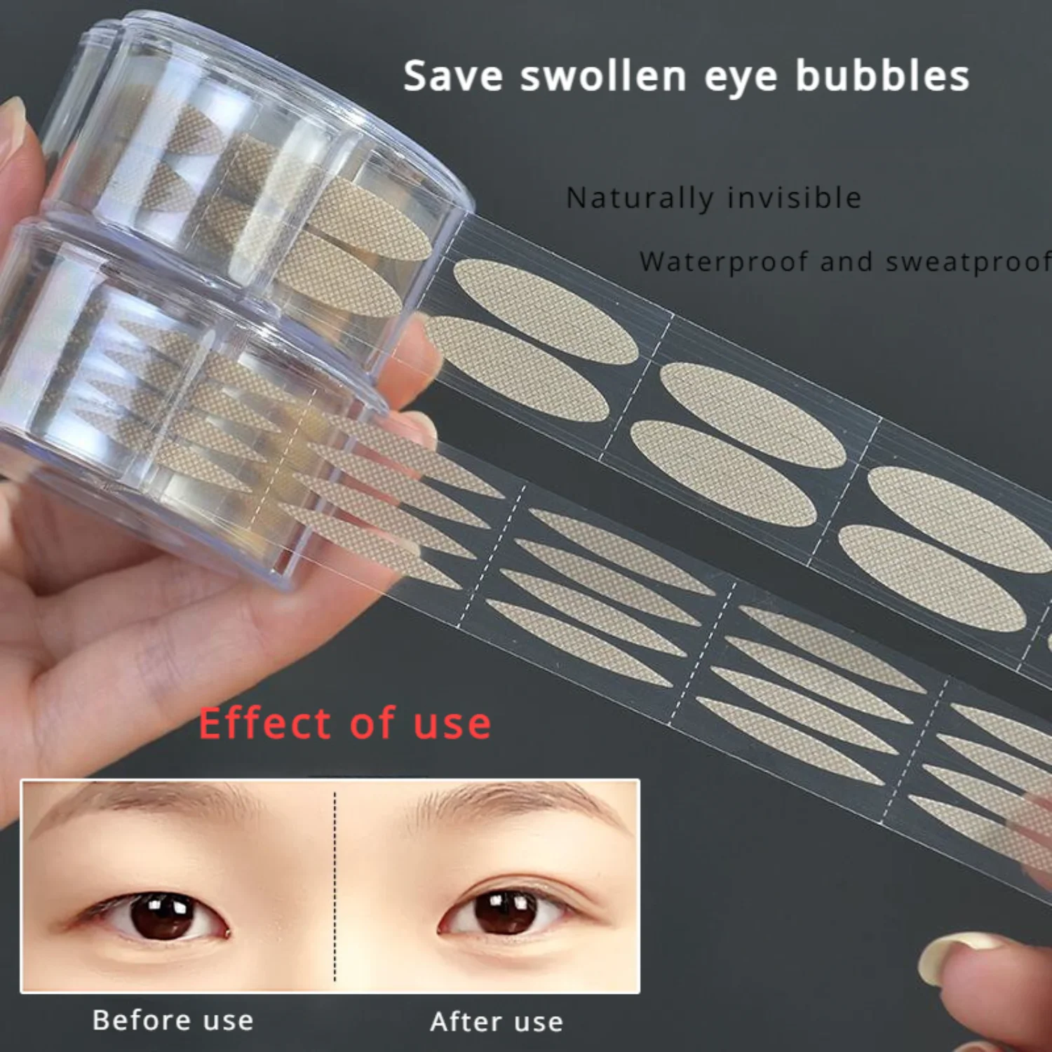 Doppeltes Augenlid-Klebeband, sofortige Augenlift-Streifen, wasserdicht, schweißfest, Make-up-Werkzeug, natürliche Augenform, Korrektor für Damen und Herren