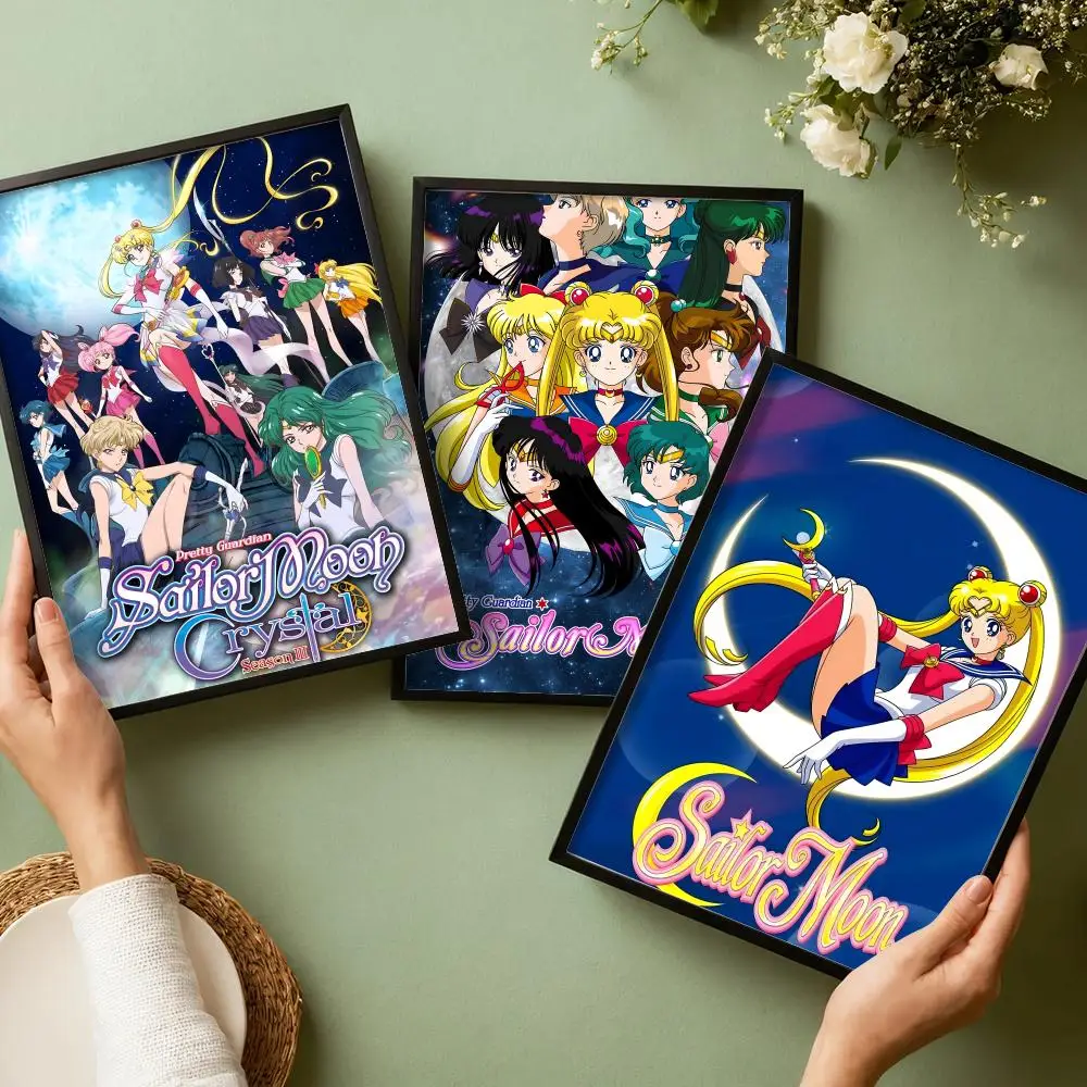 Anime S-Sailor Moon Poster Decorative Wall Art Stickers Mural Photo Print for Home Living Room Hallway Decor