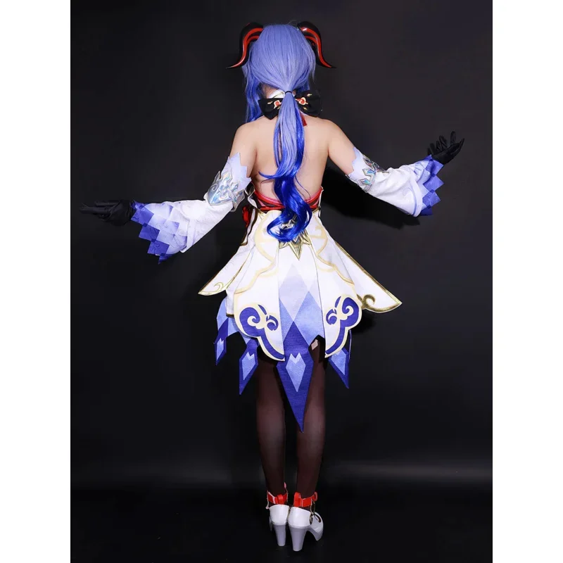 Genshin-Disfraz de Ganyu de impacto para adulto, uniforme de carnaval, peluca de Anime, disfraces de fiesta de Halloween, juego de mascarada para mujer