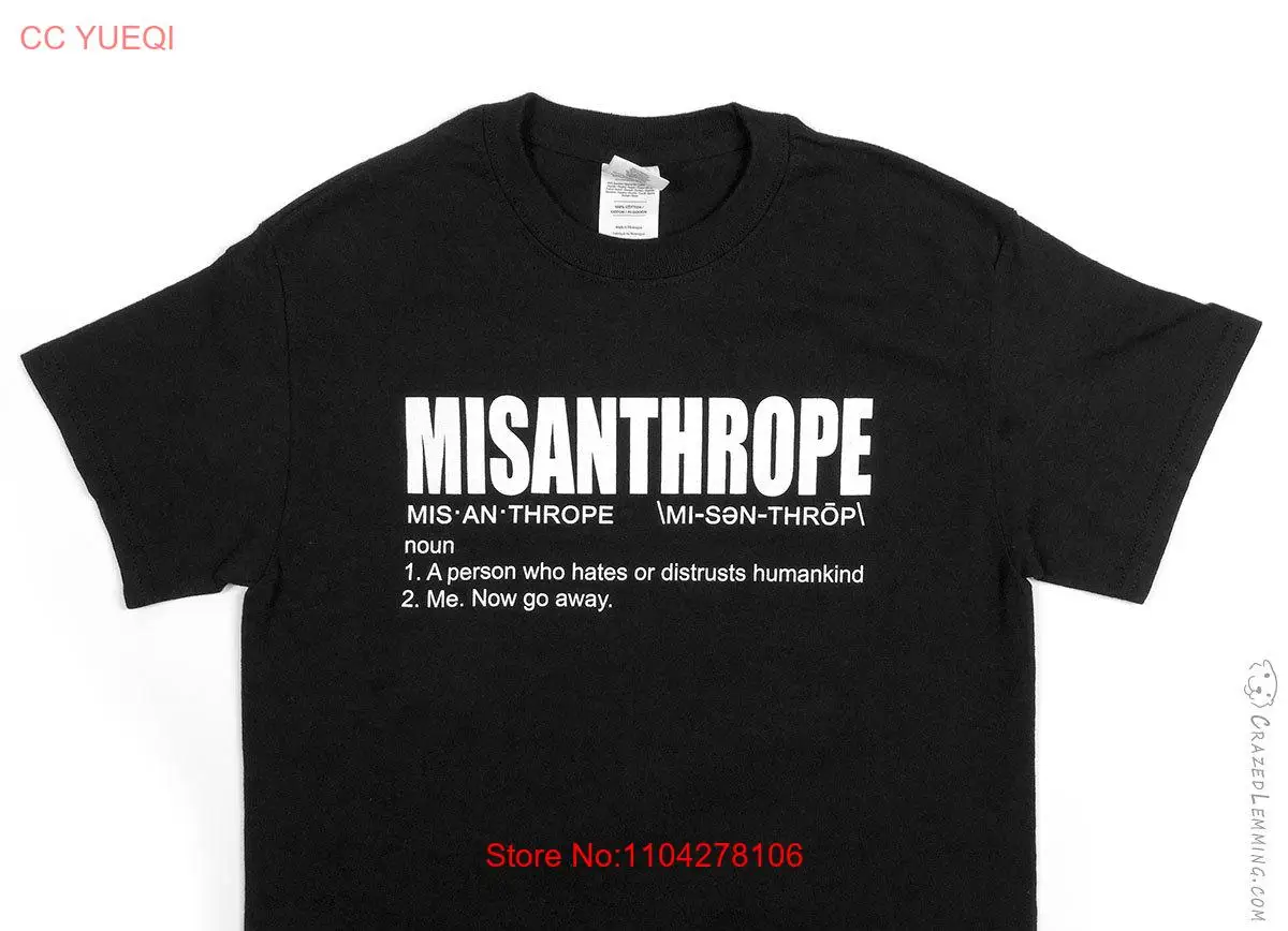 T-shirt Misanthrope Definition par Crazed Lemming manches longues ou courtes