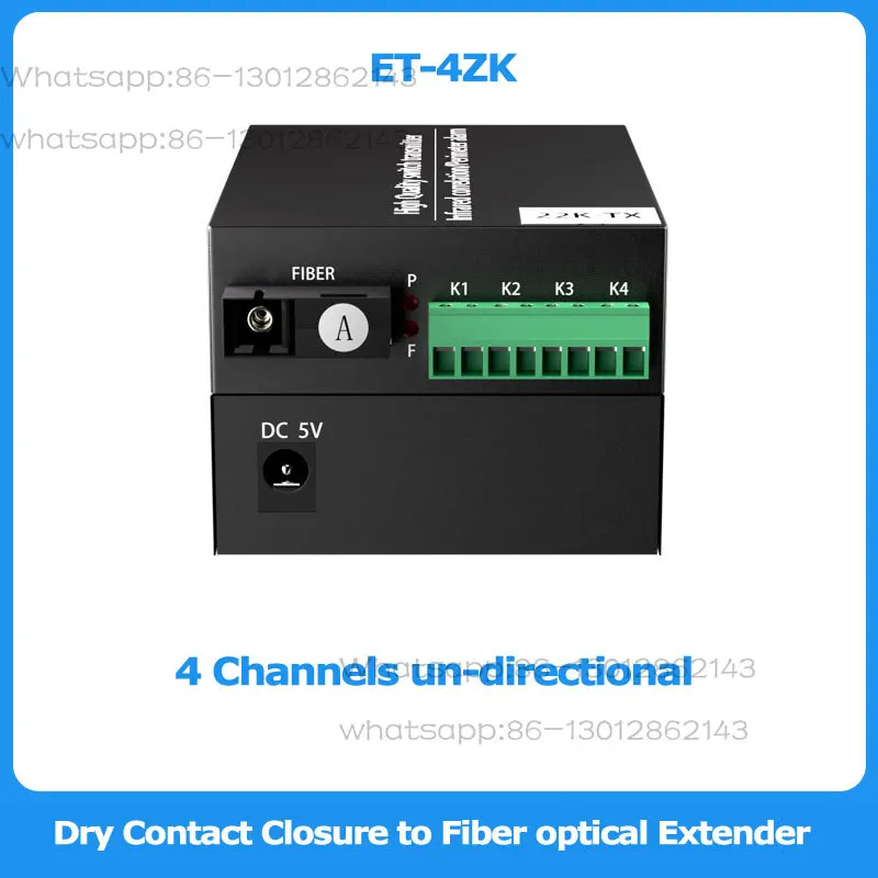 Dry Contact Closure To Fiber Optic Transmitter Receiver Converter Extender Repeater Data Remote Control for Door Entry Access