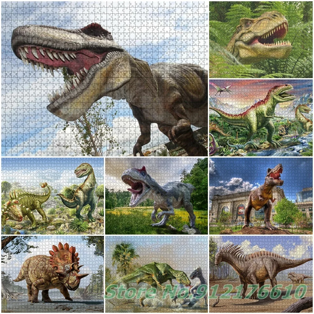 

Dinosaur Tyrannosaurus Animals 1000 Pieces Jigsaw Puzzles Tyrannosaurus Rex Puzzles Print Large Decompress Educational Toys Gift