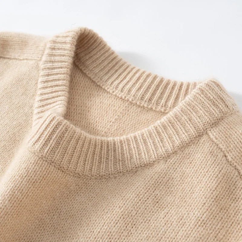 Hot Sale Autumn Winter New 100% Cashmere Sweater O-neck Women\'s Thicken Short Sleeve Pullover Lady Loose Large Size Knit Jumper
