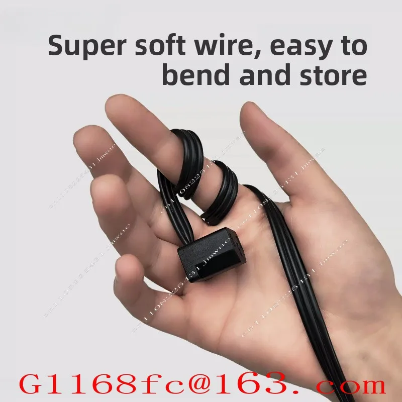 Computer Power Supply 90 Degree Elbow Extension Cable Ultra-thin Ultra Soft Male and Female Plug Three Hole C13 To C14 Parts