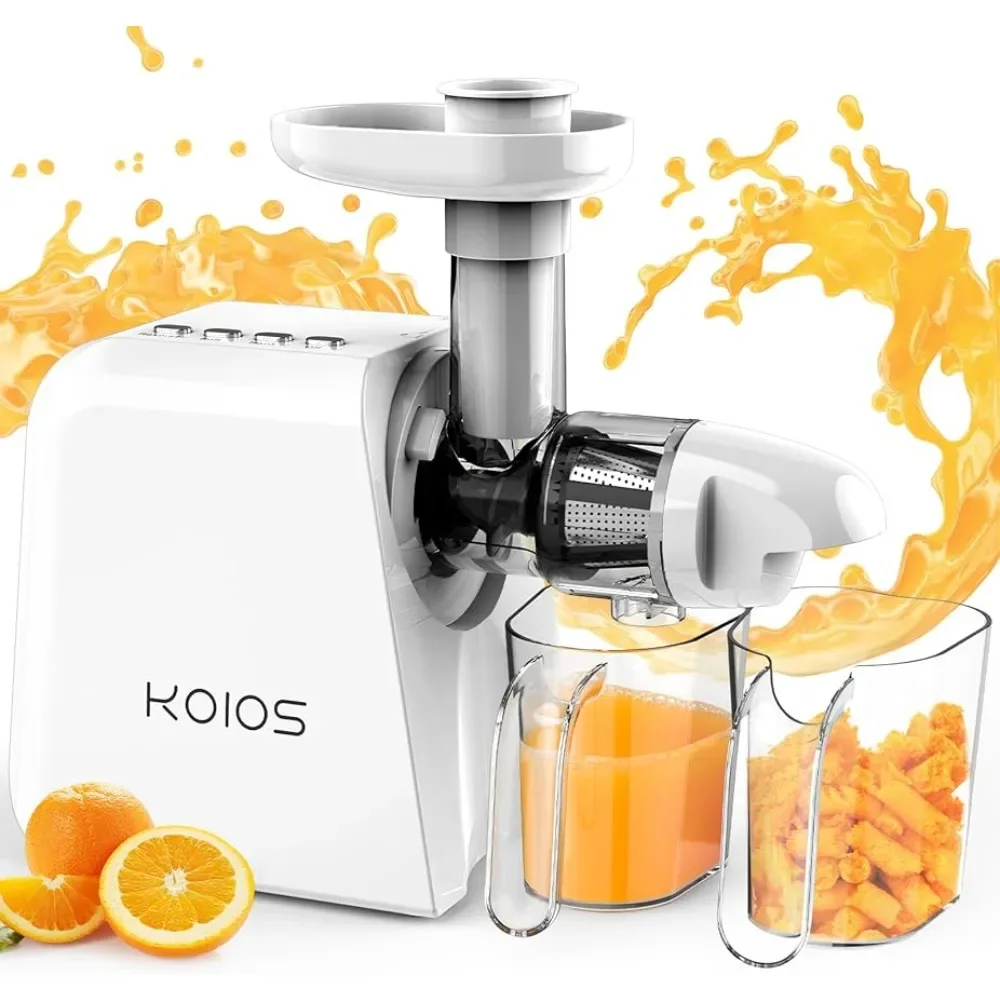 Cold Press Juicer, Slow Masticating Juicers with Two Speed Modes, Juicer Extractor for fruits and veggies, Reverse Function