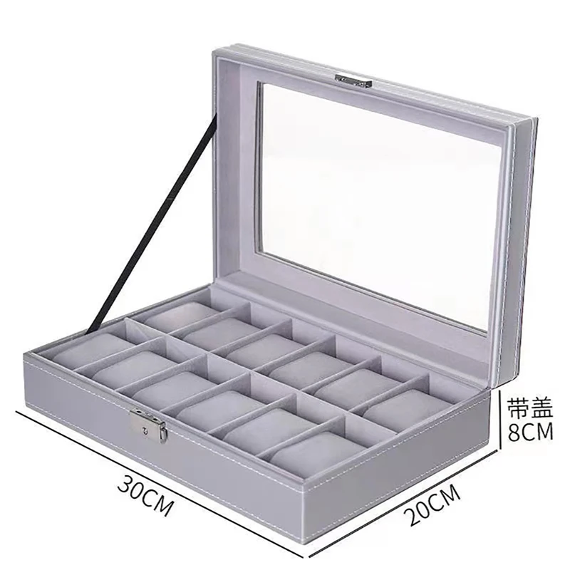 3/6/10/12 Grids PU Leather Promotion High-Grade Watch Box Green/Gray Color  Watch Storage Case For Women