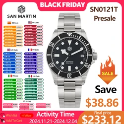 San Martin Titanium Dive Watch Fashion Sapphire BGW-9 Luminous Waterproof Waterproof NH35 Automatic Movement Men Watches