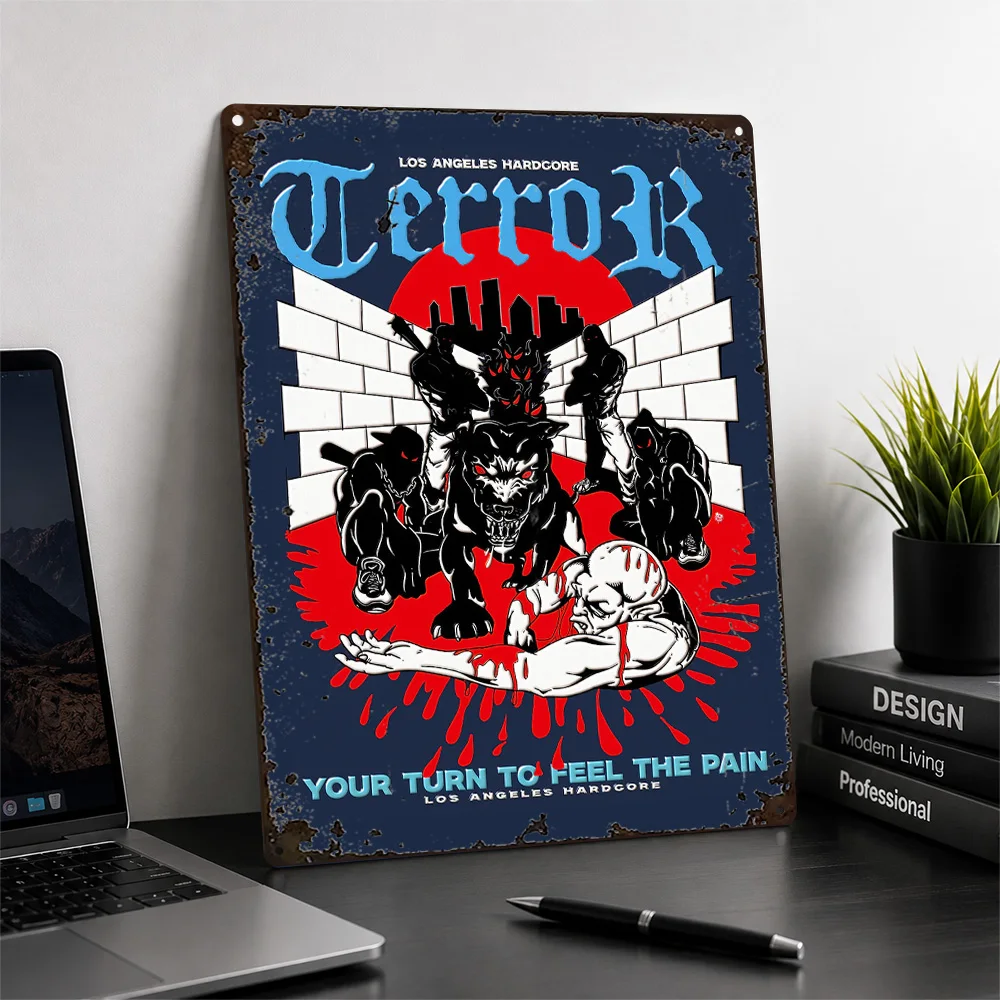 Terror Los Angeles Dogs Printed Poster Graphic Wall Art For Listening Room Personalized Aluminum Metal Sign Concertgoer Gift