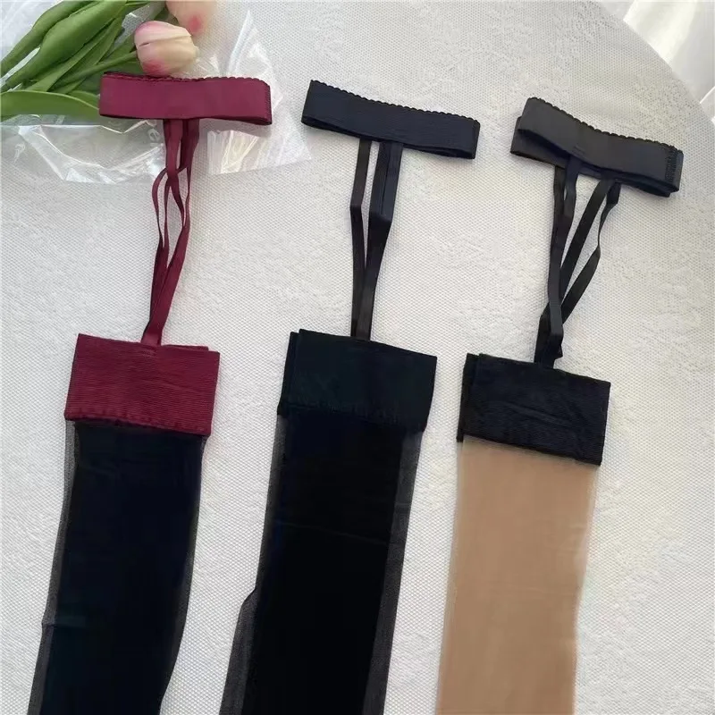 1/2 قطعة المرأة مثير الأشرطة جوارب الصيف مرونة ضئيلة رقيقة الجوارب الطويلة مريحة لينة شفافة الإناث فوق جوارب طويلة #6