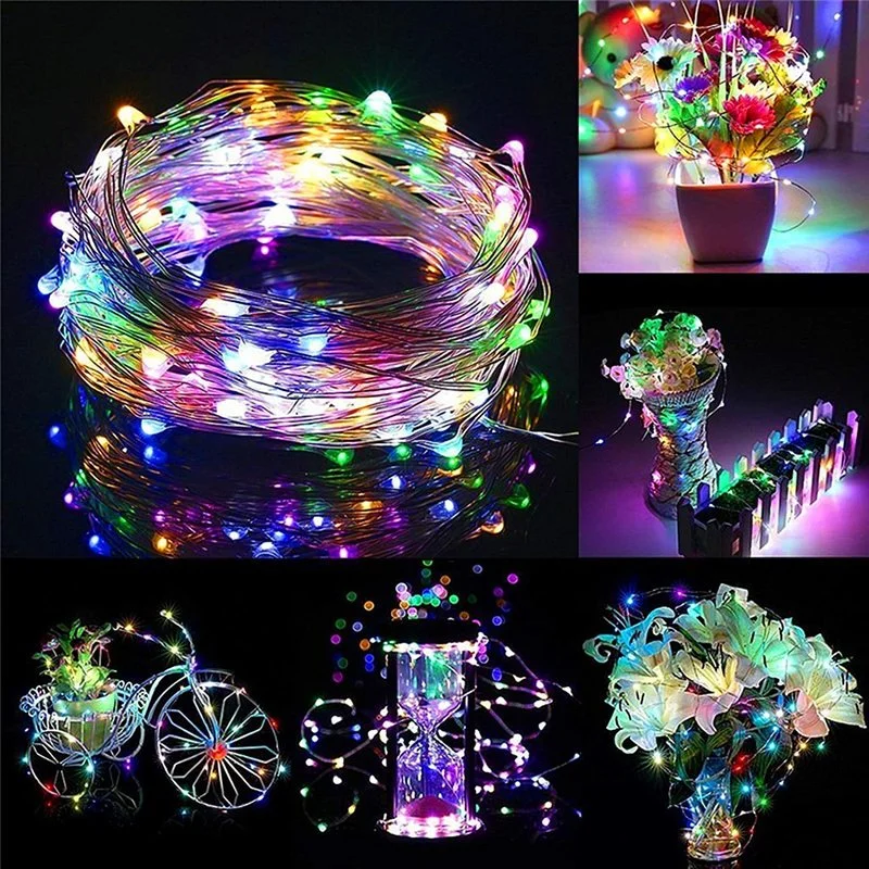 Guirnalda de luces LED de hadas, alimentado por USB alambre de cobre, decoración navideña, boda, fiesta, Año Nuevo, 30 metros, 98 pies