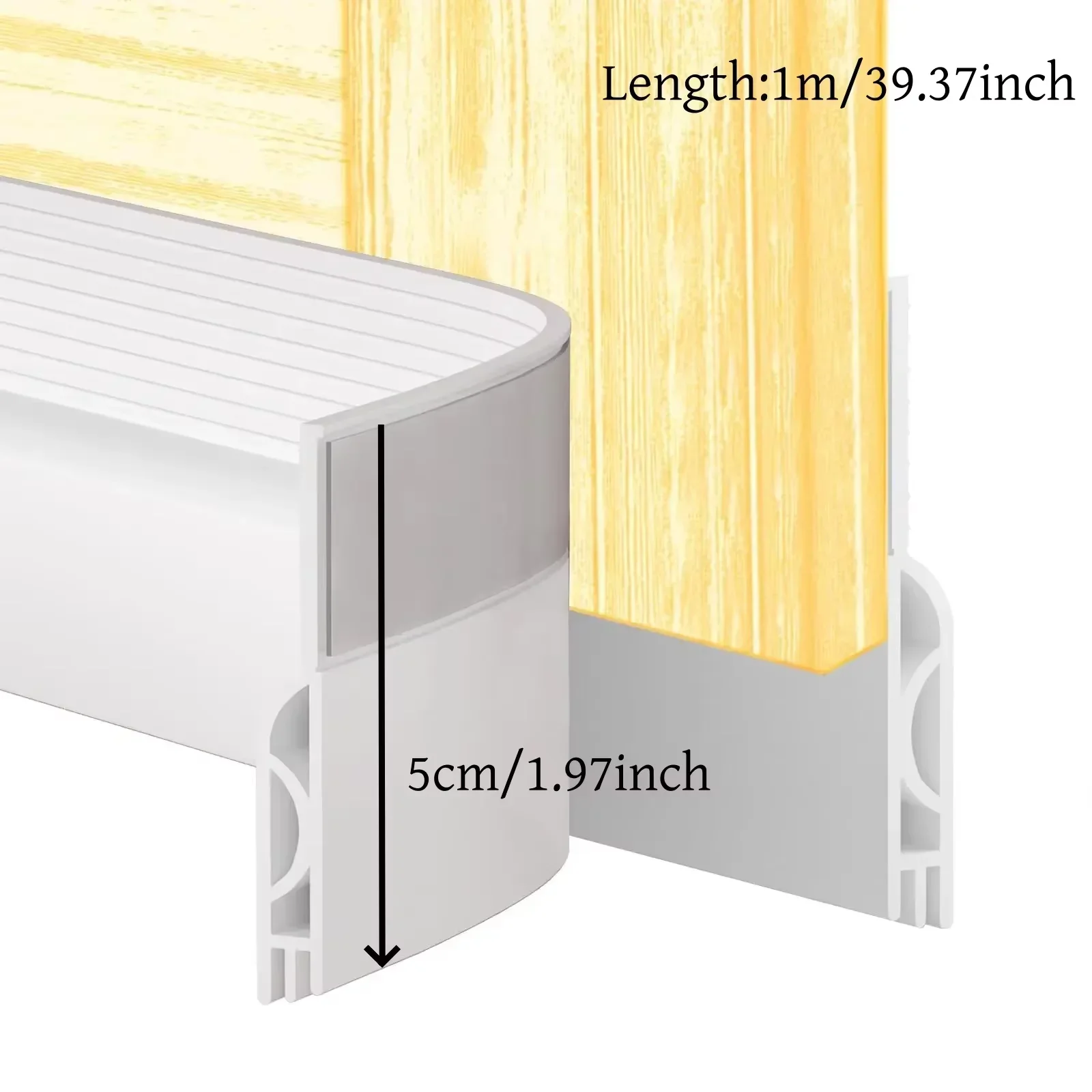 1pc 1m Door Draft Stopper Sweep Under Door Gap Filler Seal Strip Soundproof Insulation Weather Stripping for Heating and Cooling