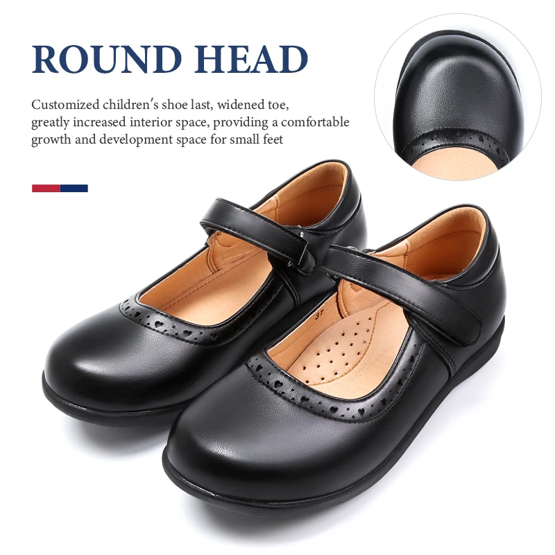 Flat School Shoes Due to Childhood Comfortable Princess Shoes for Girls Black Soft Bottom Female Child Shoe Mary Jane Kids Girl