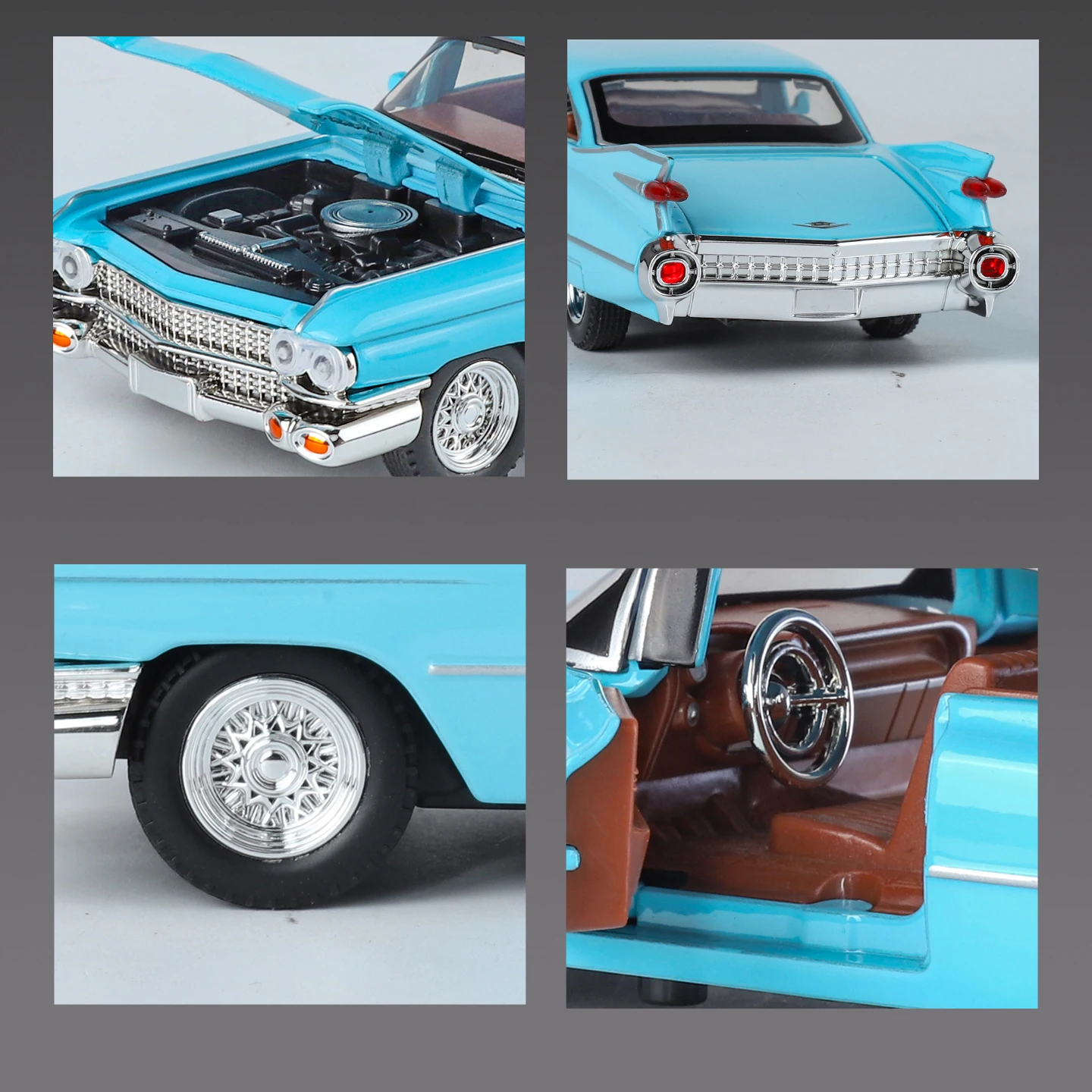 1:32 كاديلاك Eldorado Biarritz كلاسيكي ريترو سيارة سبيكة دييكاست نموذج سيارة مبيعات السيارات مخزن مكتب أمامي عرض الزينة الحاضر #6