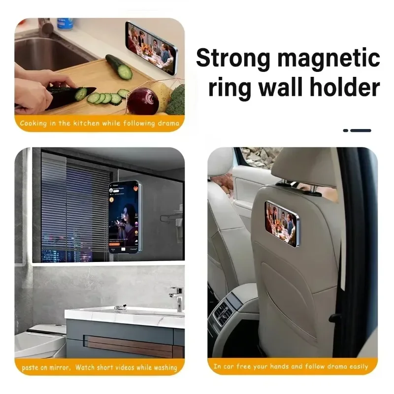 2025 Autotelefonständer, magnetischer Ringhalter, leichter Metallwand-Handyständer für Magsafe iPhone 16/15/14/13/12 Pro Max