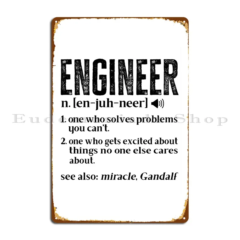 Engineer The Magician Metal Plaque Poster Funny Home Club Design Pub Tin Sign Poster