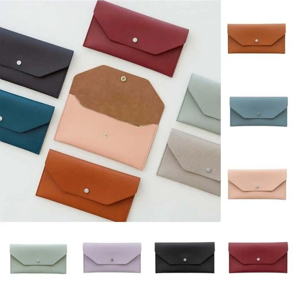 

Fashion PU Leather Envelope Wallets Korean Style Portable Women Long Clutch Bag Multifunctional Coin Purse Change Bag Outdoor