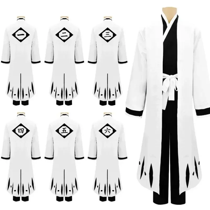 Bleach Cosplay Gotei 13 Captain Uniform Suits Kuchiki Byakuya Squad Robe Hitsugaya Toushirou Zaraki Kenpachi Costume