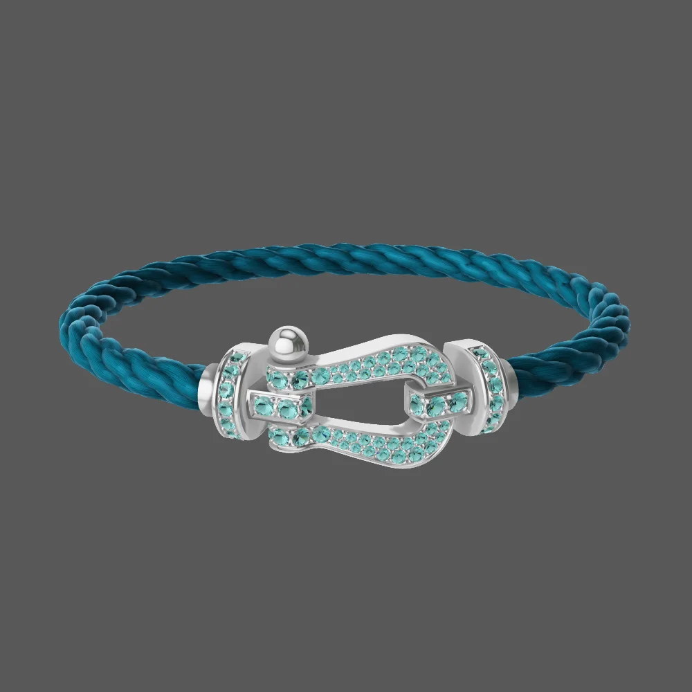 

2026 High-Quality Fashion Classic Colored Diamond Steel Wire Hoop Bracelet for Daily Wearing