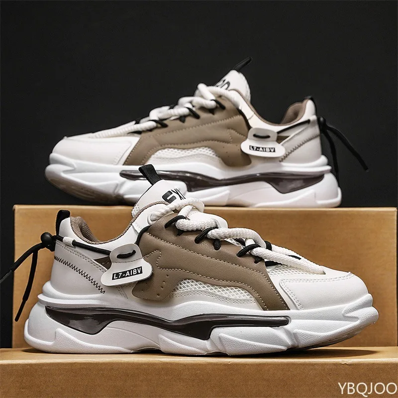 

Новая мужская летняя дышащая универсальная спортивная обувь с сеткой для повседневного бега, мужская модная обувь на толстой подошве, увеличивающая рост