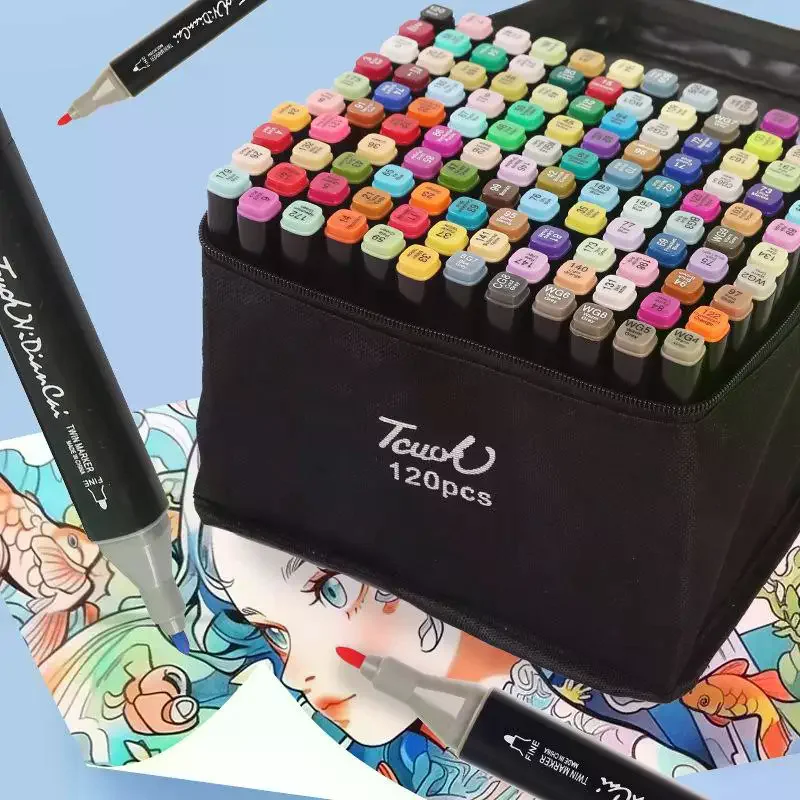 

Art Marker Pen Set Double Headed Sketching Paint Oily Tip Based Markers For Draw Graffiti Manga School Art Supplies