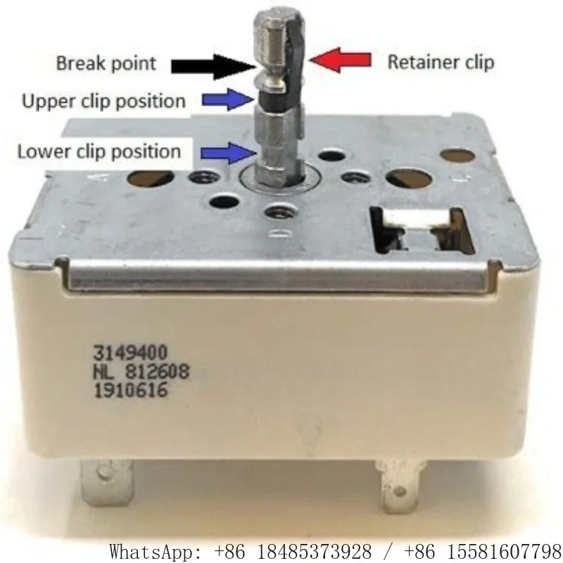 3149400 Electric Range Infinite Switch 240V 2400W Stove Burner Control Replacement Part