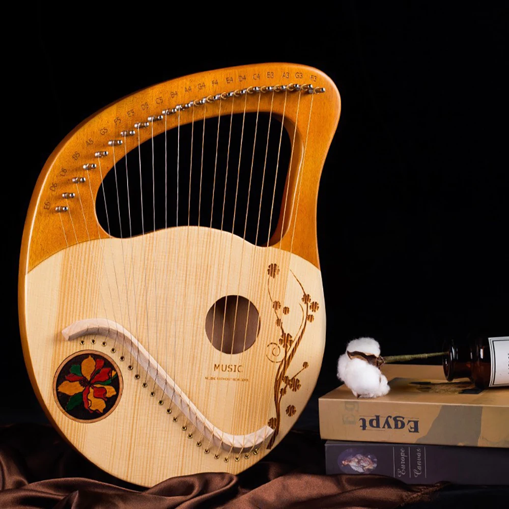 

21 Strings Lyre Harp 19 16 strings Mahogany Spruce Wood Portable Harp Piano Musical Instrument With Spare Strings
