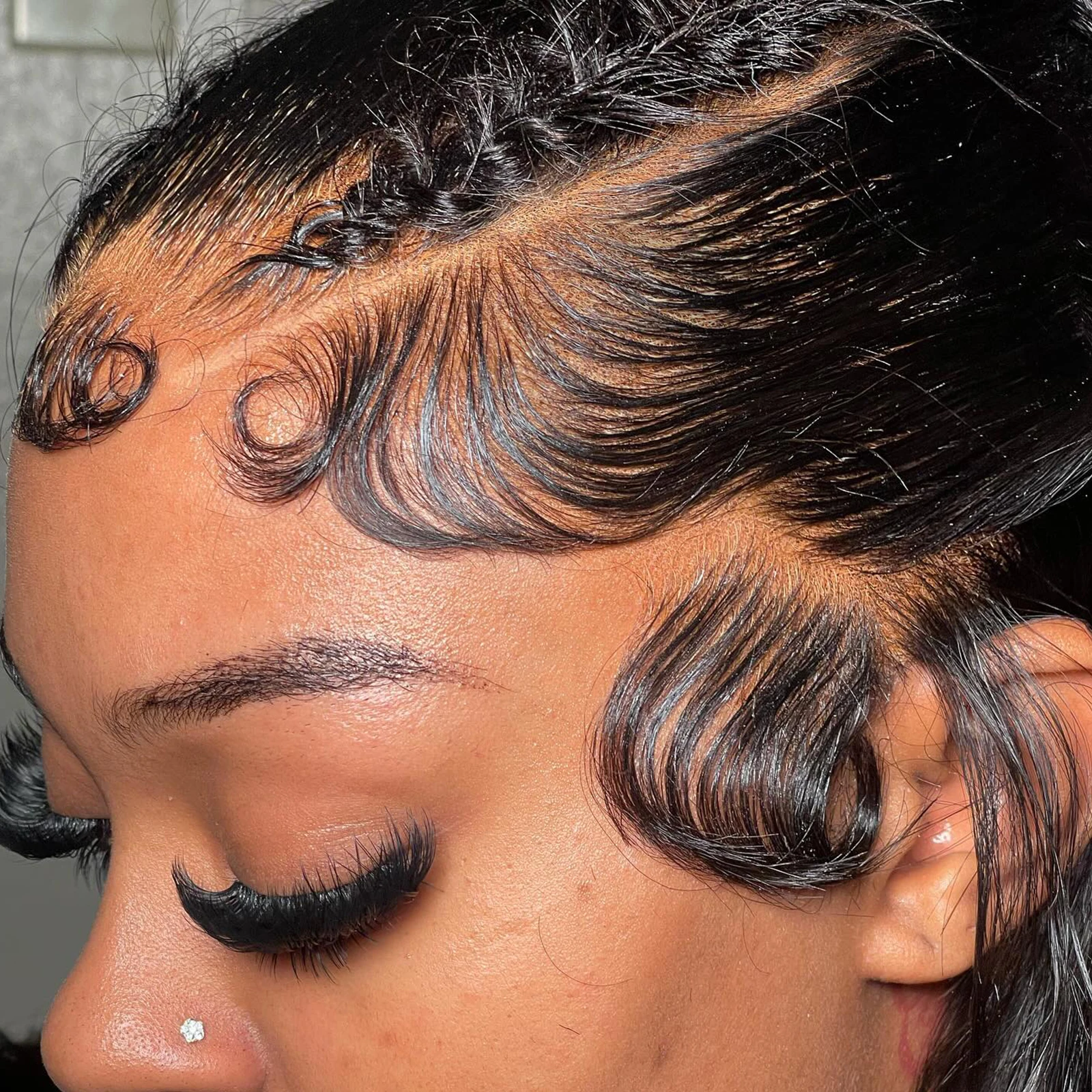 2 шт., кружевные краи, детские волосы, 4 дюйма, края человеческих волос для женщин, швейцарские кружевные вьющиеся краи, детские полоски для волос, естественный черный цвет