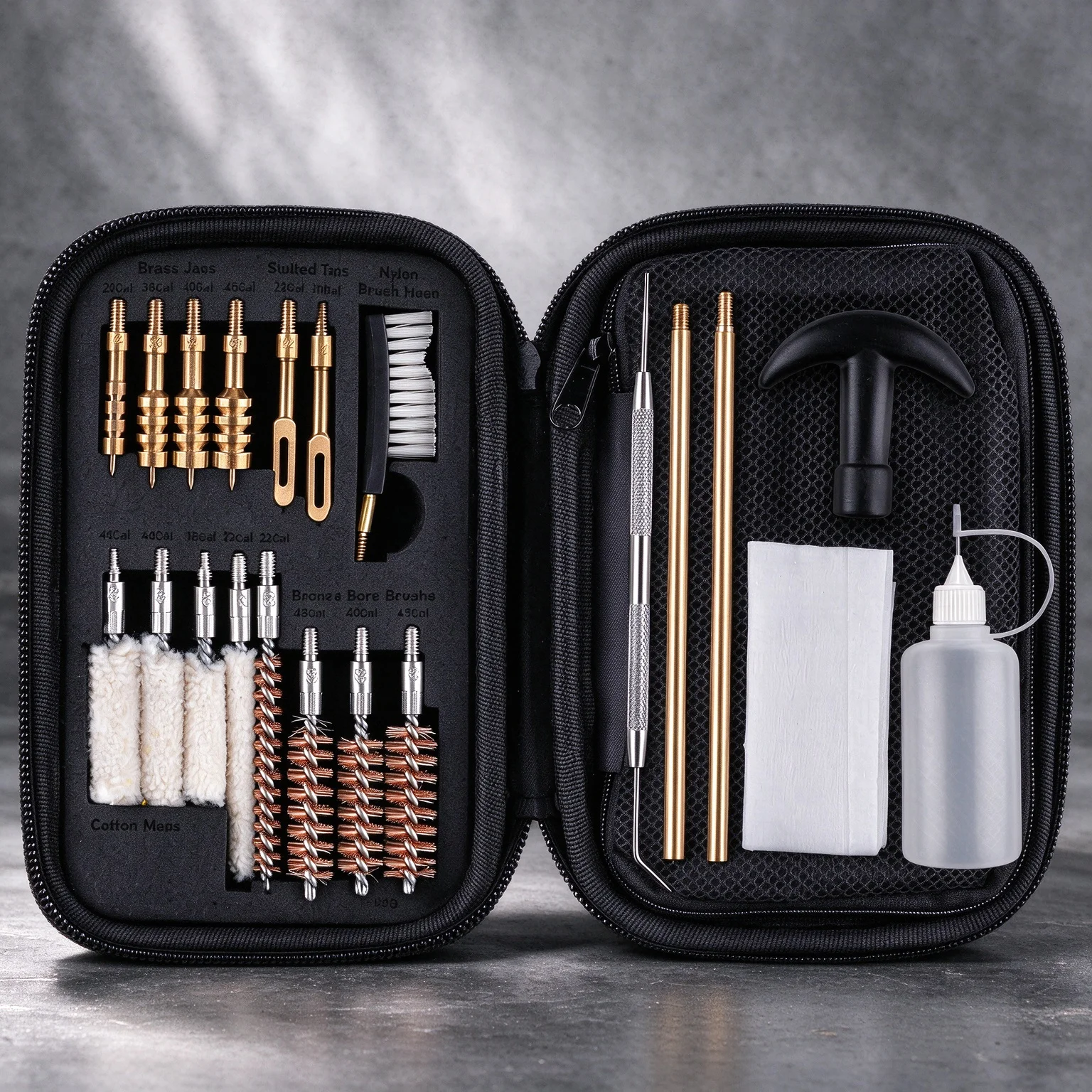 Tactical Universal Gun Cleaning Kit Multi Caliber Pistol Maintenance Tools, Brass Rod, Bore Brush Portable  for Outdoor Hunting
