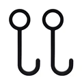 2Pcs Black Hooks