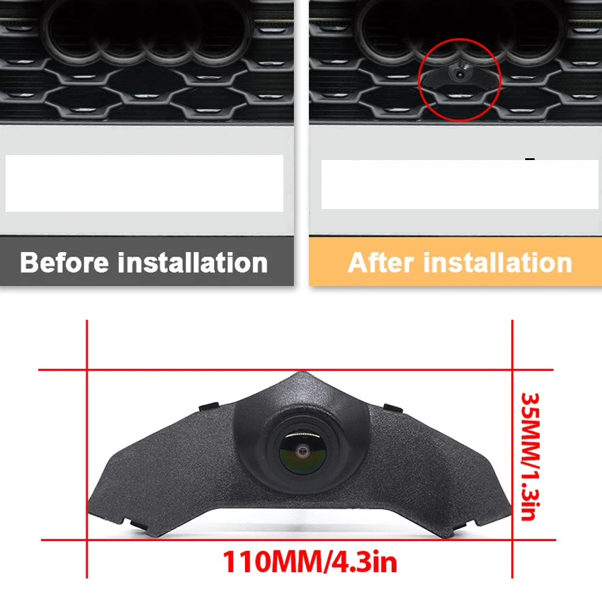 HD 1080P CCD Car Front View Parking Night Vision Positive Logo Camera For Audi Q3 Sportback F3 MK2 2018 2019 2020 2021