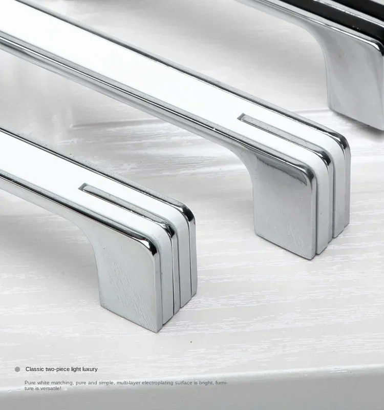Silber-Schwarzer Schubladenschrankgriff, Quadratischer Küchenschrankgriff, Nordischer Stil, Zinklegierung, Boxgriff, Türgriff, Kleiderschrankknopf – Detail 7