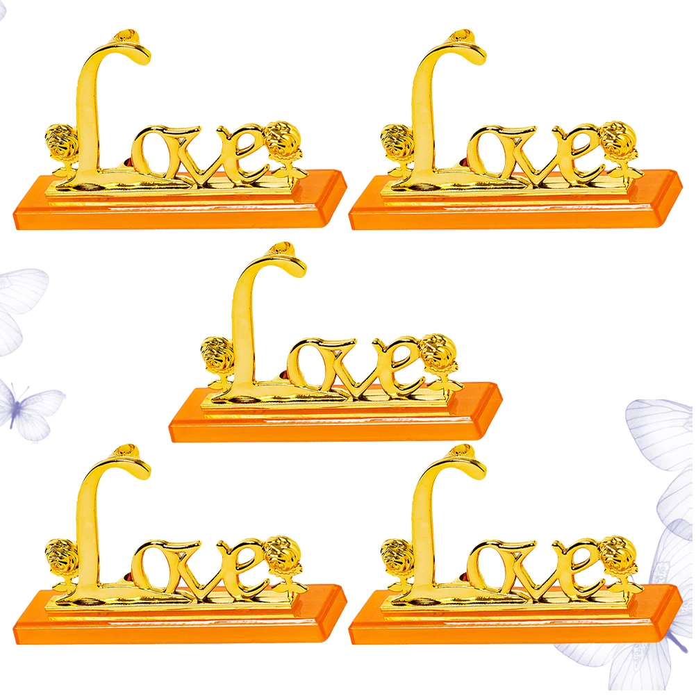 

5pcs Gold Foil Rose Ornament High Quality Material Home Office Decor Living Room Bedroom Accessories Tabletop Adornment Heart