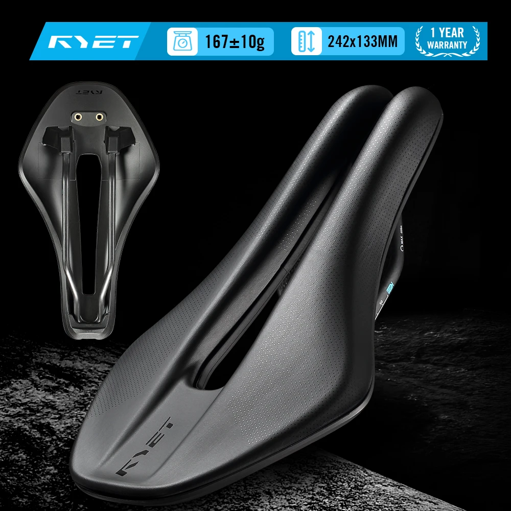 RYET TT01 Triathlon 3D Saddle VCM Short Nose Aero Carbon 3D Printed 242x133mm Reinforced Nylon Shell 7x9mm  Rail Time Trial