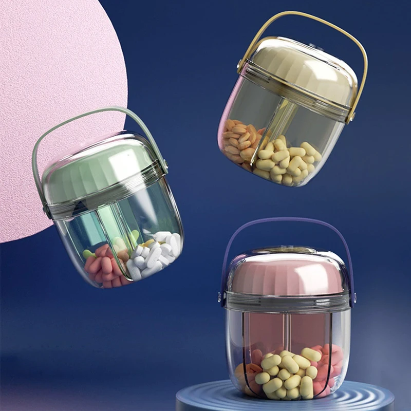 

Портативный 7-дневный органайзер для таблеток для ежедневных лекарств, герметичная дорожная коробка для таблеток с влагонепроницаемым чехлом (водонепроницаемый)