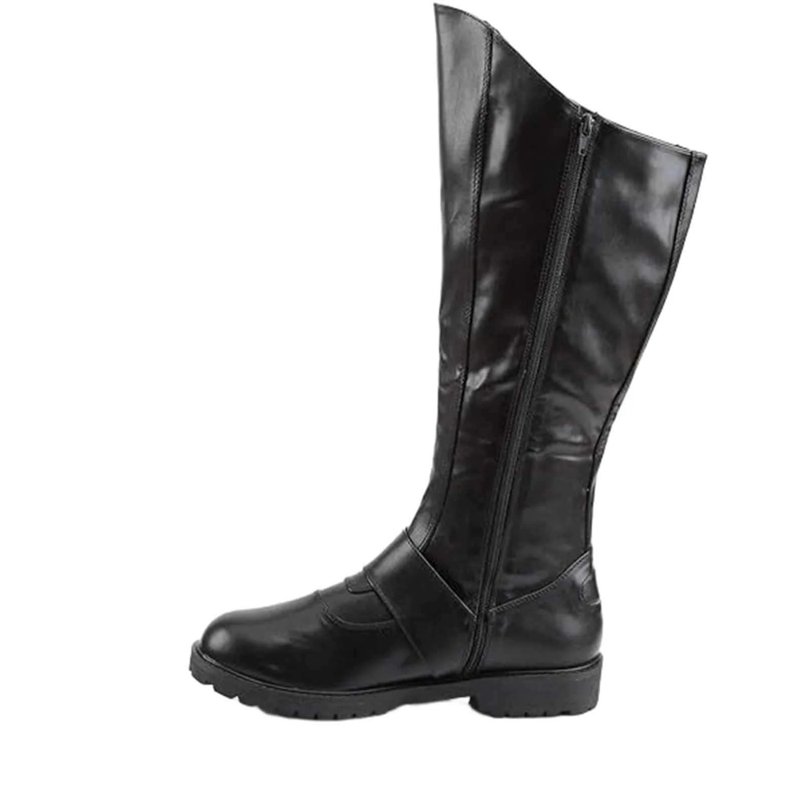 Retro Mittelalterliche Piraten- und Ritterschuhe, flache hohe Reitschuhe, Halloween-Bühnen-Cosplay-Kostüm-Schuhe, Unisex, hochwertiges PU-Leder, hohe Stiefel – Detail 5