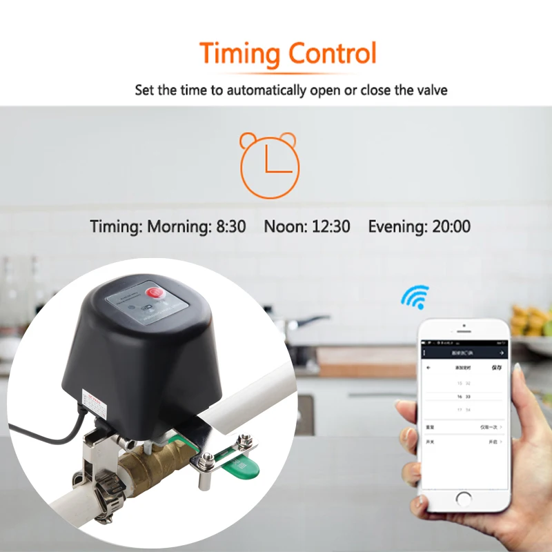 Zigbee Tuya Water Valve Wifi Gas Valve Manipulator Water Leakage Alarm Smartlife Smart Remote Timer Irrigation Controller Alexa