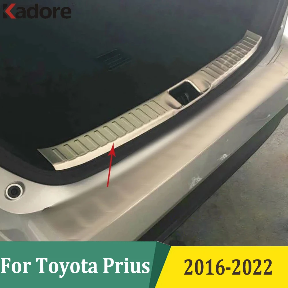 

Inner Rear Bumper Pad Protector Cover Trim For Toyota Prius 2016-2019 2020 2021 2022 Tail Trunk Scuff Guard Stainless Steel