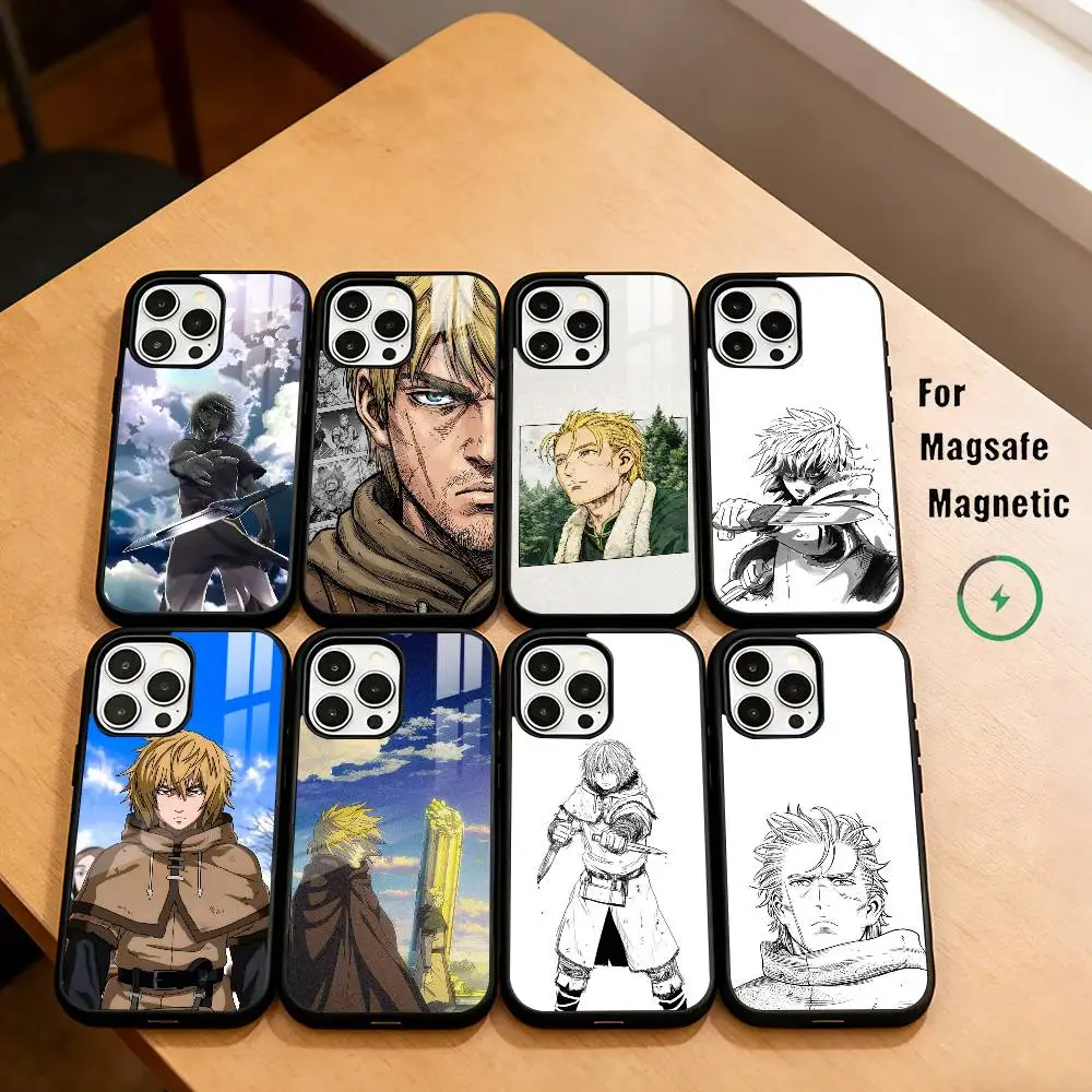 

V-Vinland S-Saga A-Anime Phone Case For iPhone17,16,15,14,13,12,11 Plus,Pro Magnetic For Magsafe Wireless Charging