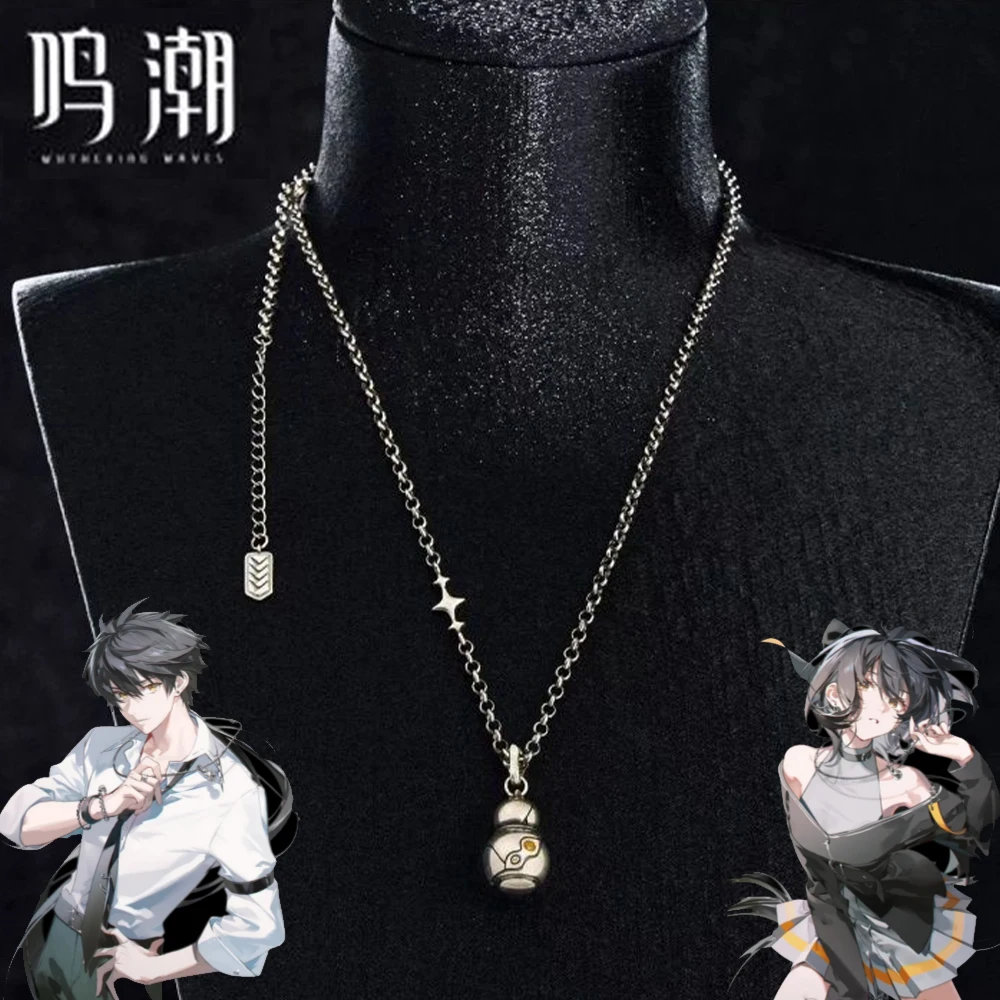 Game Wuthering Waves Terminal Echo Cosplay Necklace Alloy Calabash Pendant Choker Chain Jewelry Accessory Party Prop