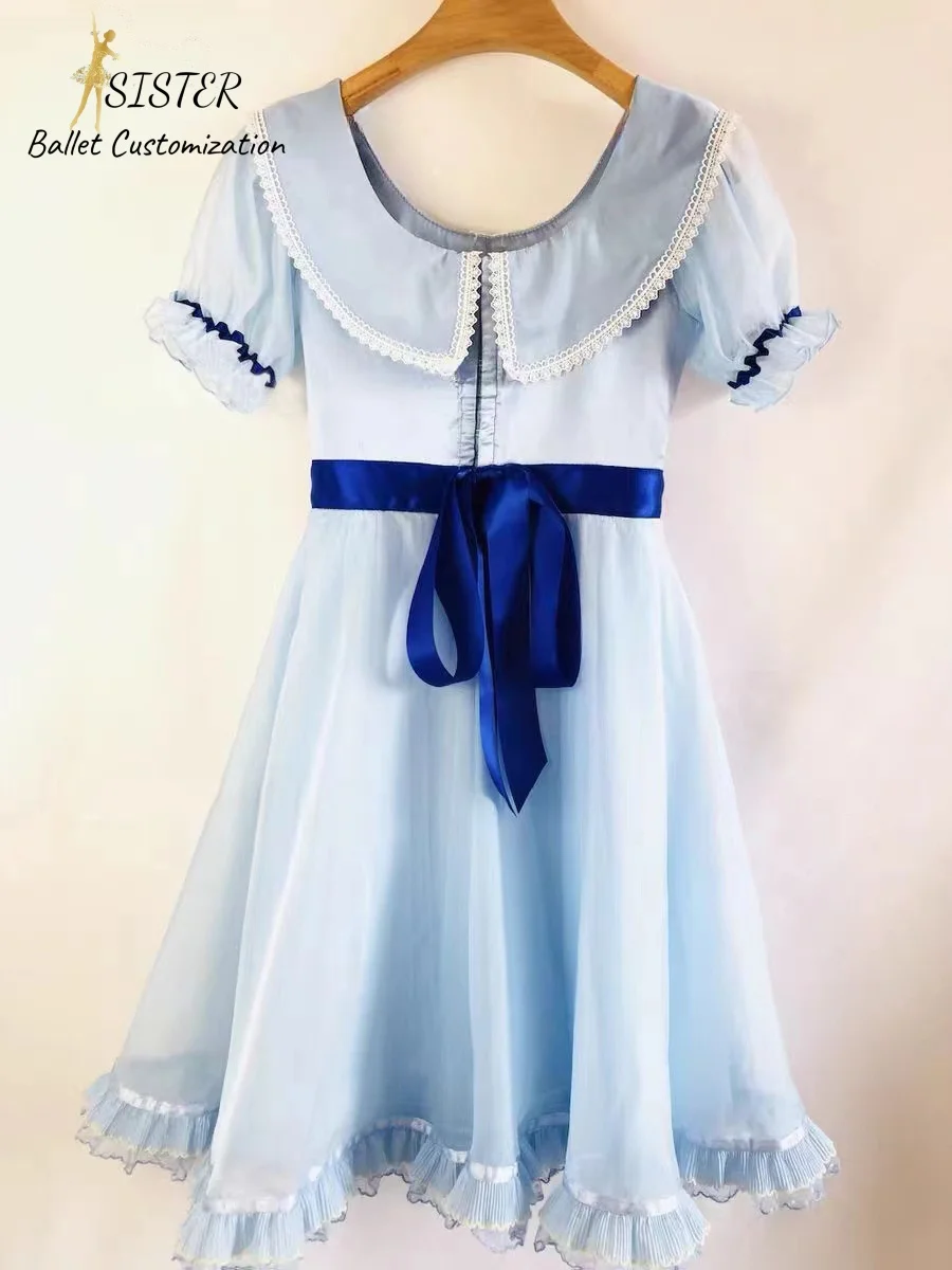 2024 new PROM variations tutu high-end private custom adult children sky blue bow long gauze dress girls show competition dress