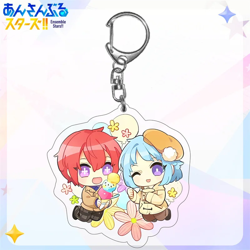 15cm Anime Ensemble Stars Fans HD Character Acrylic Keyring Fashion Yuuki Makoto Hibiki Wataru Figure Model Plate Keychain Gift