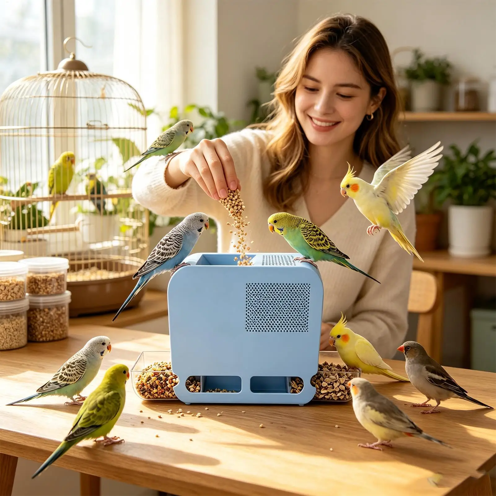 Elektrische Vogelfutter-Schalenblasmaschine, effizient, mit einstellbarer Geschwindigkeit, Vogelfutter-Separator, leiser Betrieb, spart Zeit – Detail 10