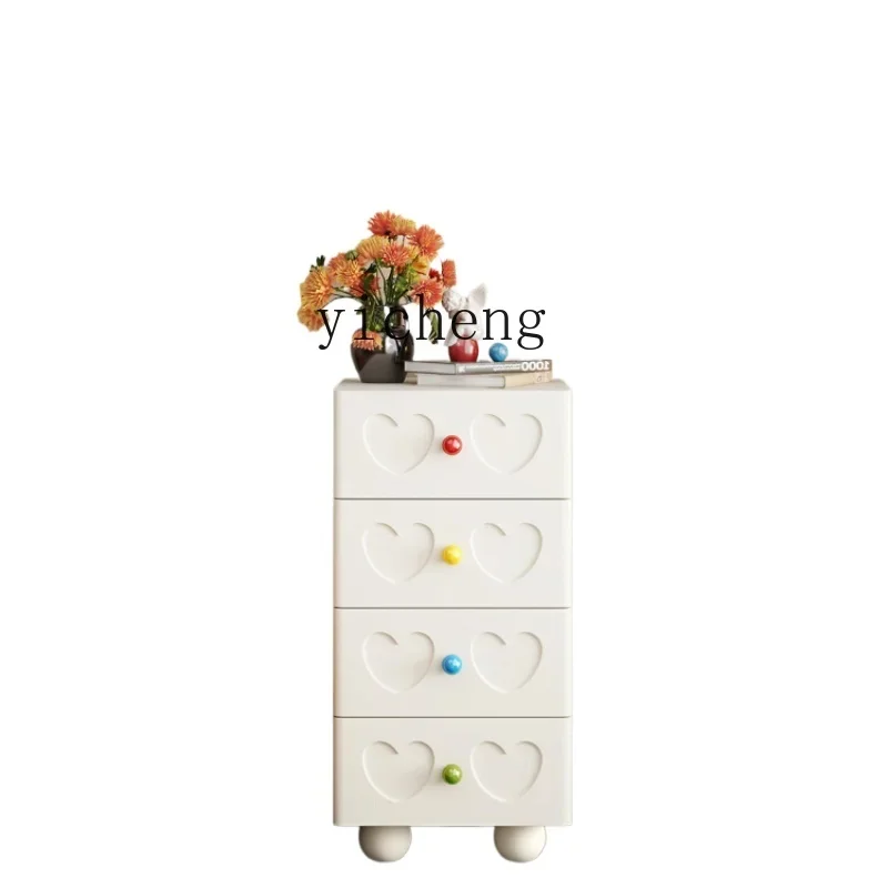 

ZK Household Cream Style Chest of Drawers Dopamine Cabinet Simple Black Living Room Storage Bedroom Small Storage Cabinet