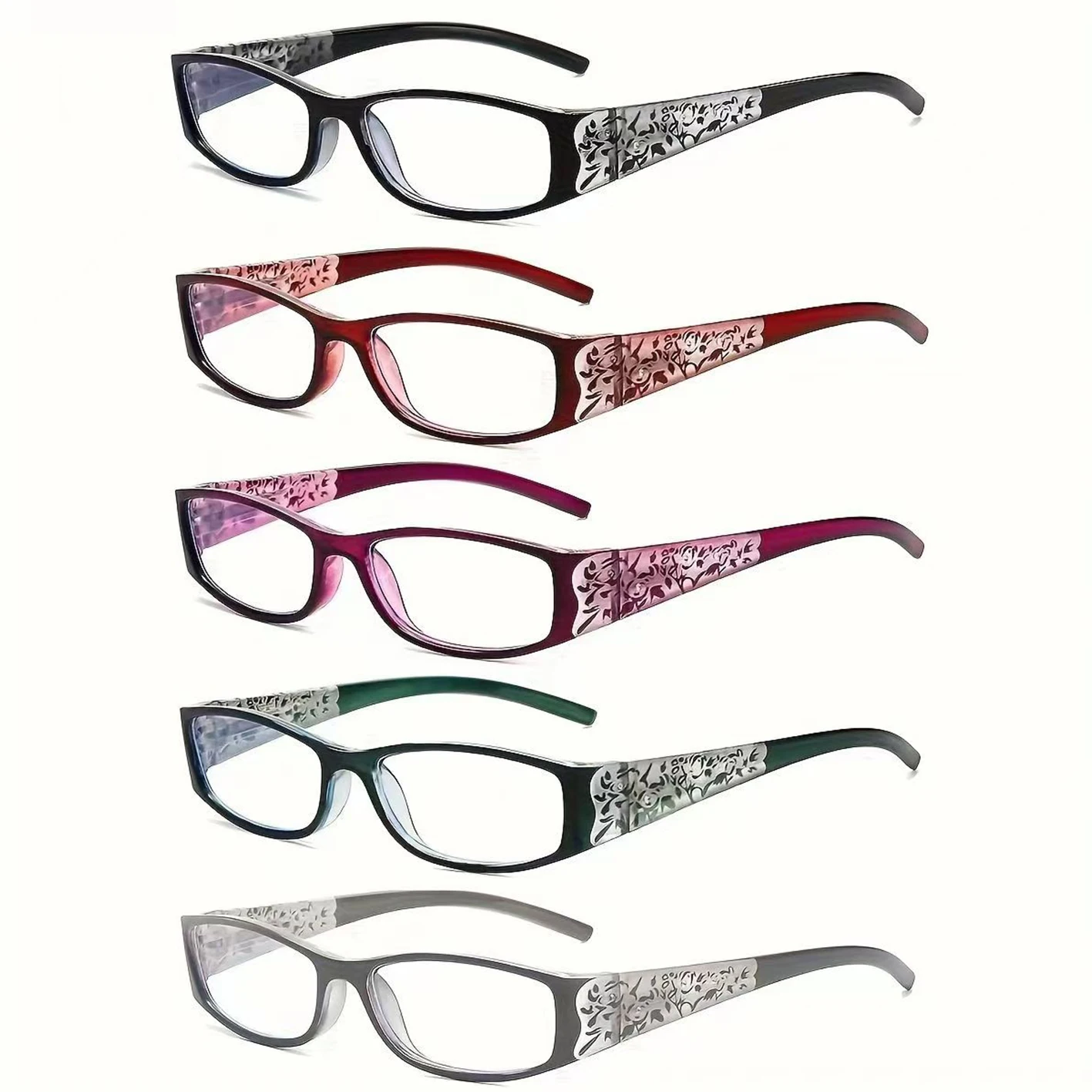 Middle-aged and elderly women\'s reading glasses fashion high-definition elegant pattern glasses