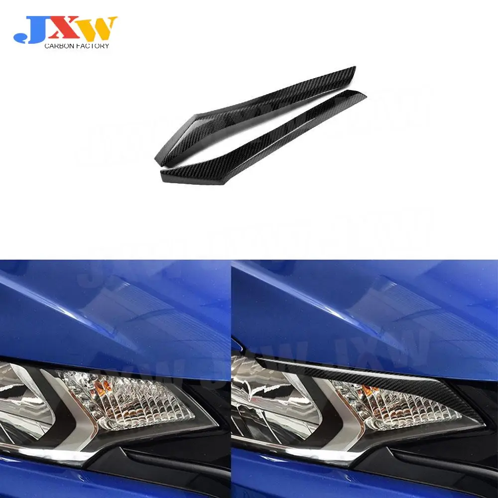 

Car Front Eyelid Bumper Lamp Eyebrow Trims for Honda Fit 2014-2016 Headlight Eyelid Eyebrow Cover Decoration Carbon Fiber