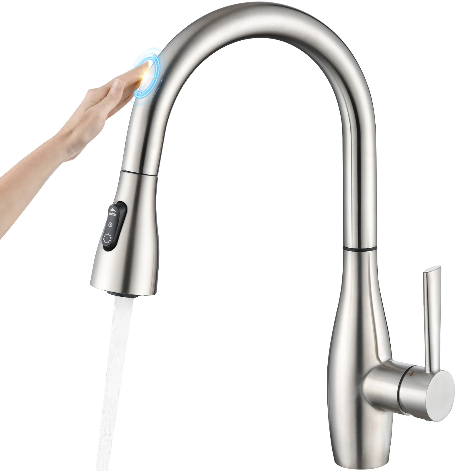 

Smart Induction Pull Out Touch Kitchen Sink Faucets Tap Mixer With Pull Down Sprayer