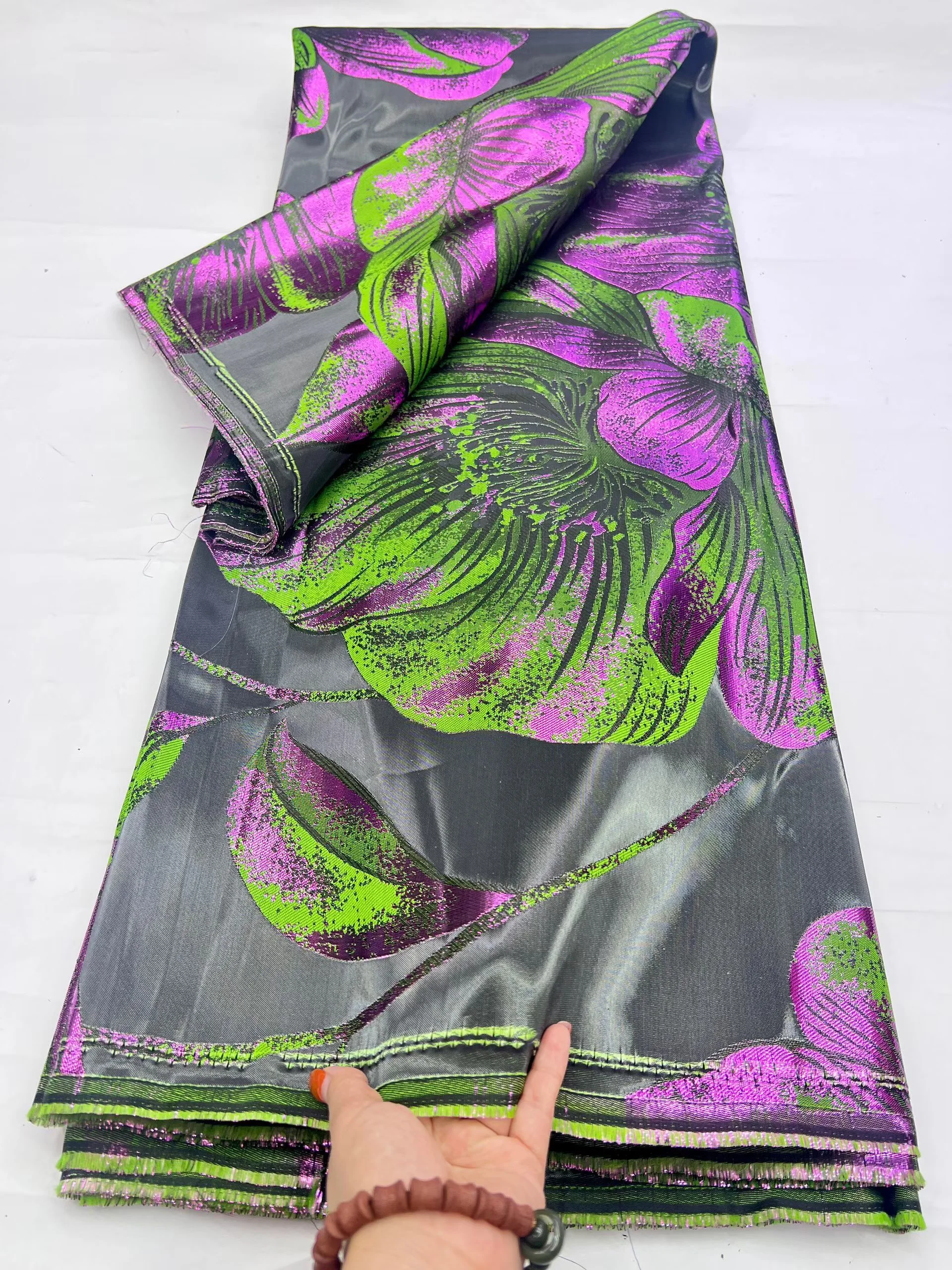 

Luxury Nigerian Laces Fabric 2026 Latest 5 Yards African Jacquard Brocade Lace Fabric for Sewing Family Prom Dresses