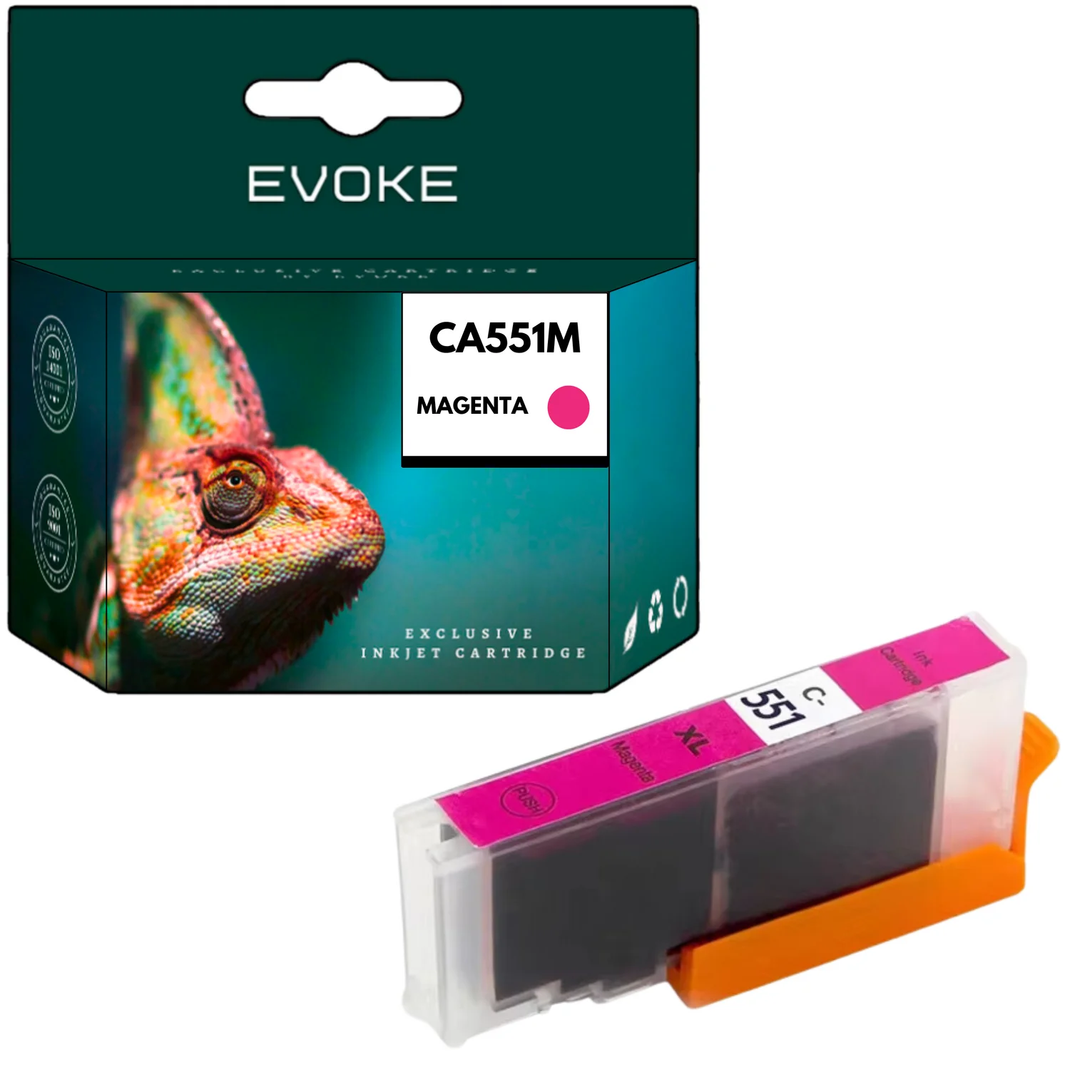 Evoke Compatibele Inkt voor Canon Cli-551Xl Cli551Xl 6510B001 Cli551M Magenta 12 ml 760 Pagina's Pixma Ip7200 7240 7250 8700 8720 8750; Ix6800 6820 6850; Mg5400 5450 5500 5550 5600 5650 5655 6300 6350