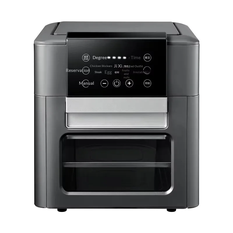 friteuse-a-air-sans-huile-airo-12l-format-familial-moderne-2-couches-en-acier-inoxydable-carree-numerique-electrique-a-economie-d'energie-appareil-de-cuisine
