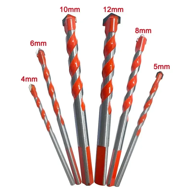 6PCS Orange Hard Alloy Overlord Diamond 4 5 6 8 10 12mm Ceramic Tile Wall Masonry Perforated Drilling Tool Bit Set Kit